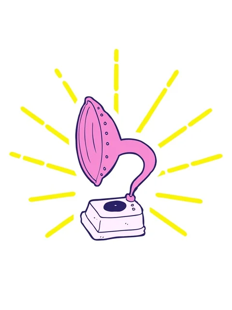 Blinking radial lines animation of cartoon phonograph Video stock 324067160