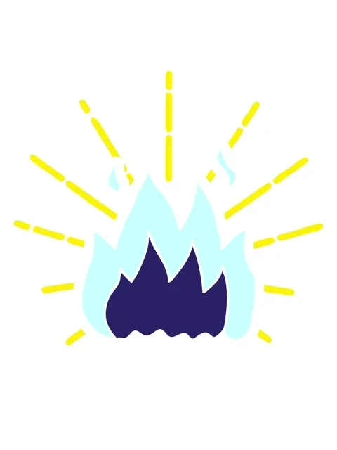 Blinking radial lines animation of cartoon doodle fire burning Vidéo 324084234