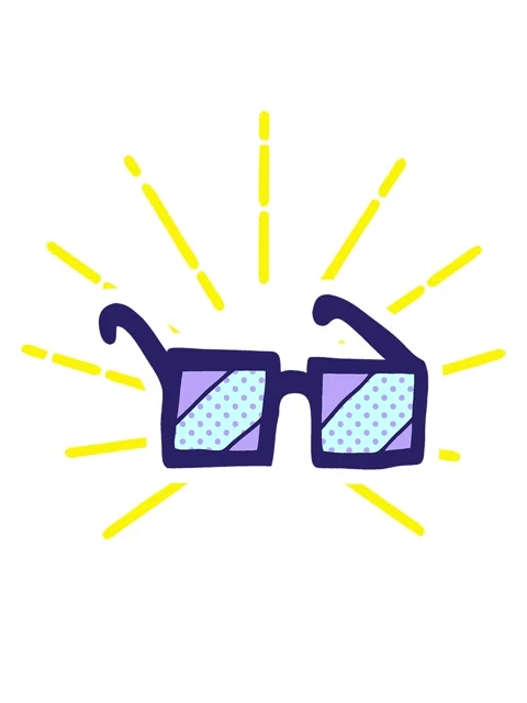 Blinking radial lines animation of cartoon doodle square spectacles Stock Footage 324133904