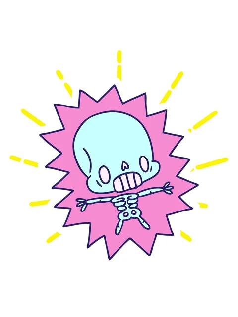 Blinking radial lines animation of cartoon illustration kawaii electrocuted.. Stock Footage 324140424