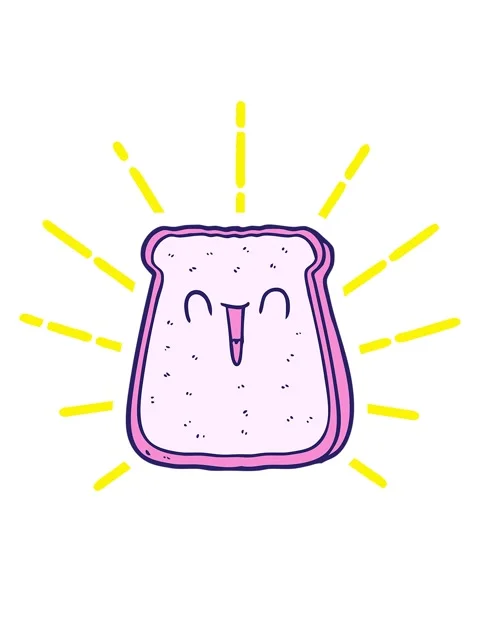Blinking radial lines animation of cartoon slice of bread Stock Footage 324153106