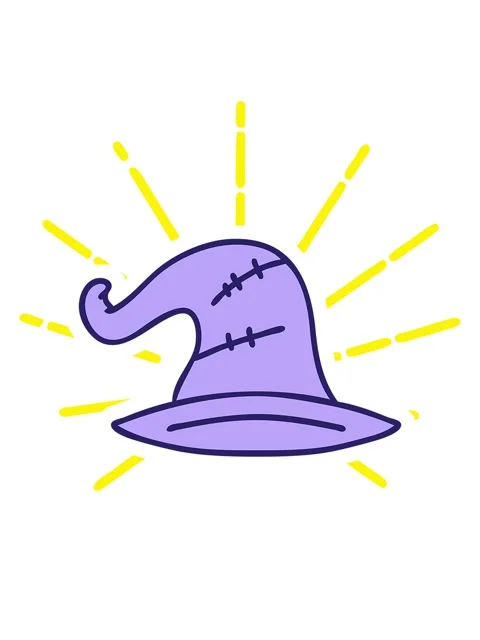 Blinking radial lines animation of cartoon of an old wizard hat Stock Footage 324160336