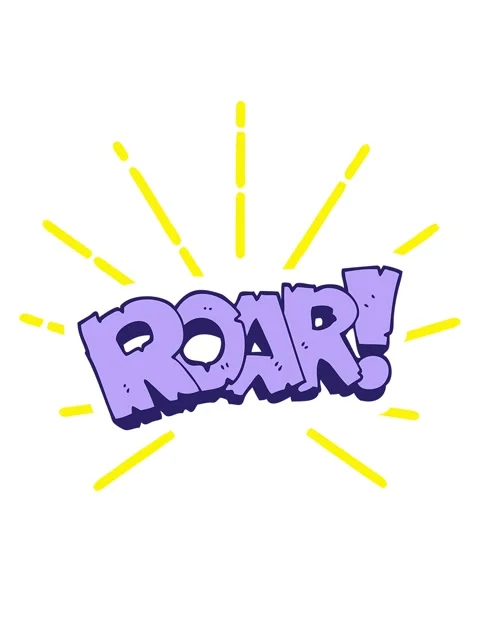 Blinking radial lines animation of cartoon doodle roar sign Stock Footage 324161648
