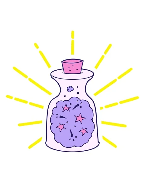 Blinking radial lines animation of cartoon magic potion Stock Footage 324190571