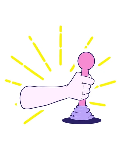 Blinking radial lines animation of cartoon hand pulling lever Stock Footage 324199131