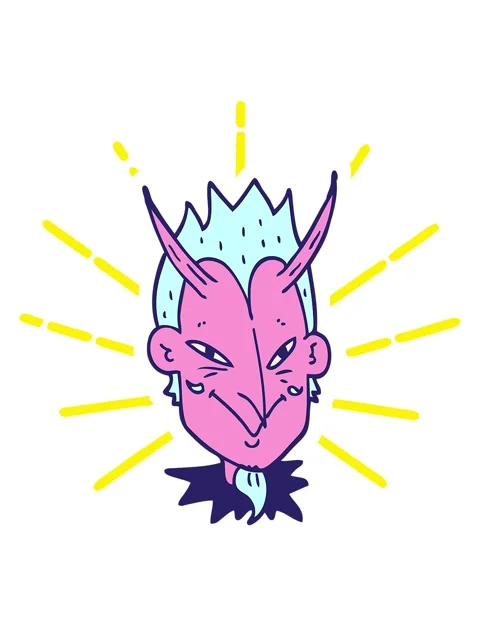 Blinking radial lines animation of cartoon doodle devil face Stock Footage 324203320