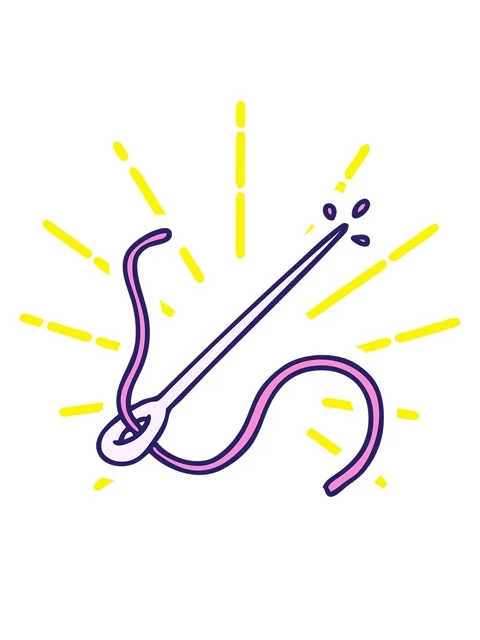 Blinking radial lines animation of cartoon of a needle and thread Video stock 324224285