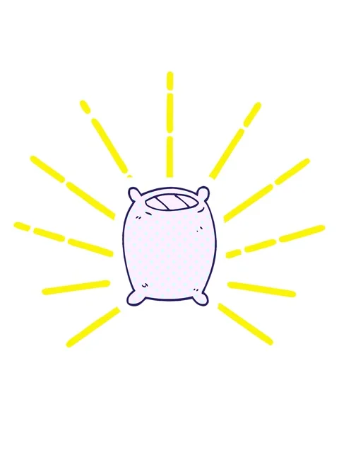 Blinking radial lines animation of cartoon doodle bedtime pillow Stock Footage 324230721