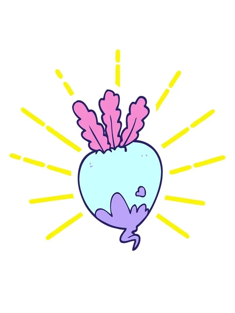 Blinking radial lines animation of cartoon doodle beet root Stock Footage 324254573