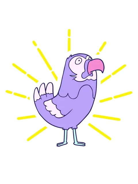 Blinking radial lines animation of cartoon parrot Stock Footage 324263350