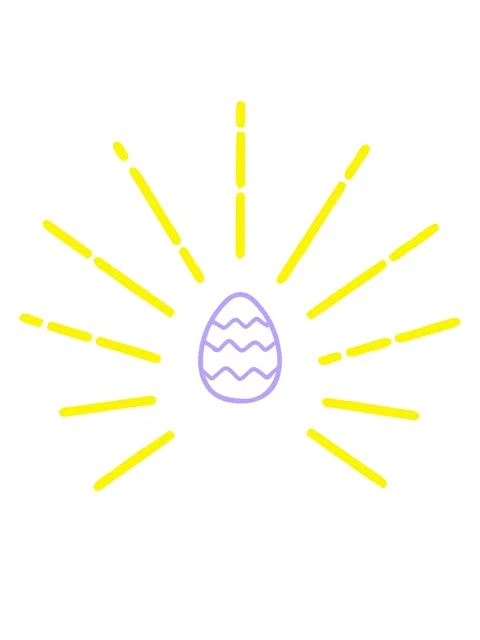 Blinking radial lines animation of cartoon painted easter egg icon Stock Footage 324296647