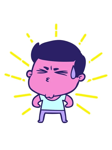 Blinking radial lines animation of cartoon man sweating Stock Footage 324313780