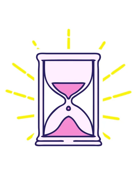 Blinking radial lines animation of cartoon of an hourglass running sand Stock Footage 324321499