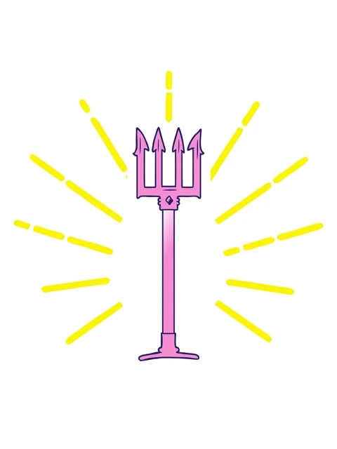 Blinking radial lines animation of cartoon trident Video stock 324364761