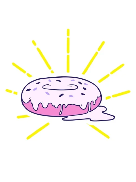 Blinking radial lines animation of a cartoon donut design Stock Footage 324435039