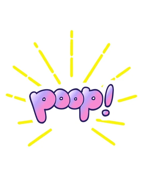 Blinking radial lines animation of cartoon doodle font poop Stock Footage 324454725