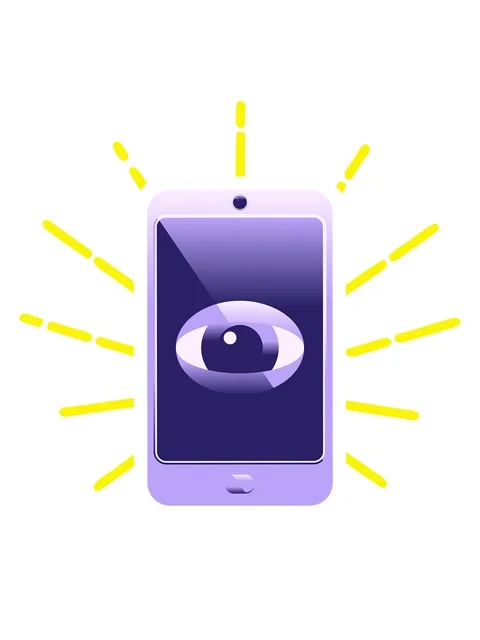 Blinking radial lines animation of cell phone watching you graphic vector i.. Stock Footage 324422467