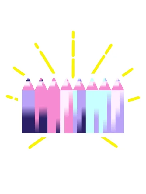 Blinking radial lines animation of color pencils graphic vector illustratio.. Stock Footage 324240184