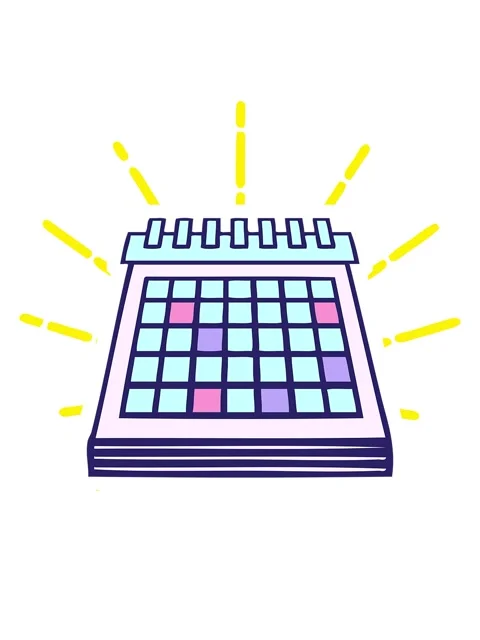 Blinking radial lines animation of cute cartoon of a work calendar Stock Footage 324048388