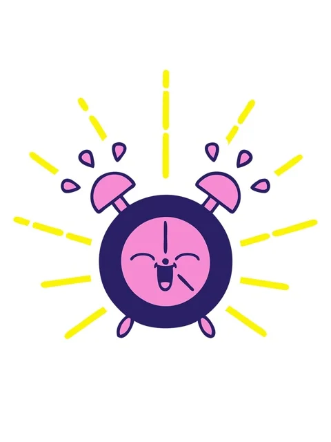 Blinking radial lines animation of cute cartoon of a alarm clock Stock Footage 324202812