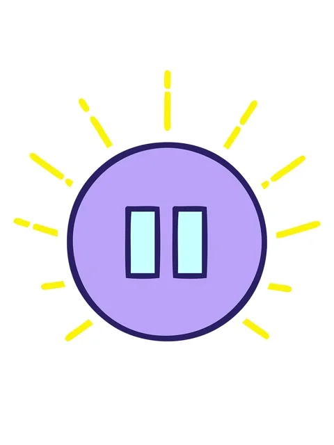 Blinking radial lines animation of cute cartoon of a pause button Stock Footage 324396287
