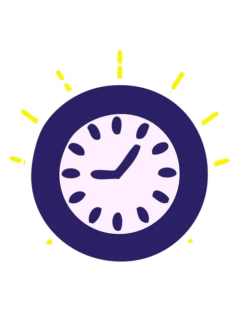 Blinking radial lines animation of cute cartoon of a wall clock Stock Footage 324468408