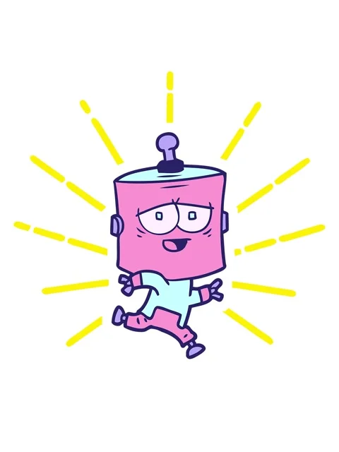 Blinking radial lines animation of cyborg cartoon Stock Footage 324391889