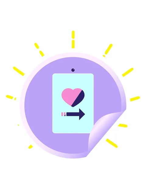 Blinking radial lines animation of dating app on cell phone graphic vector .. Stock Footage 324302974