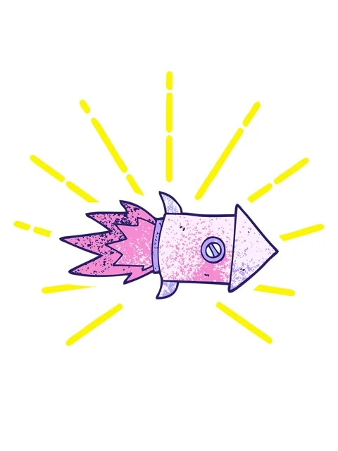 Blinking radial lines animation of a doodle of a space rocket Stock Footage 324072950