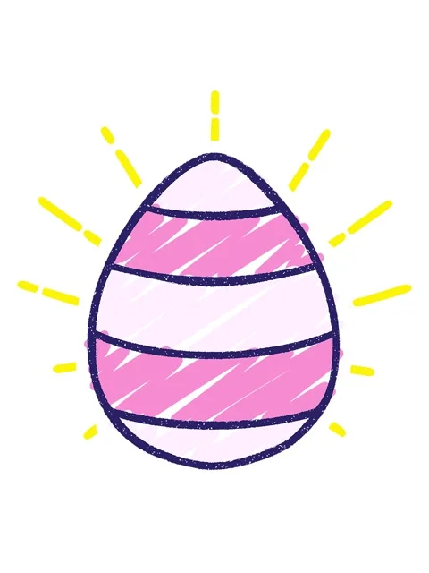 Blinking radial lines animation of Easter Egg Chalk Drawing Stock Footage 324200939