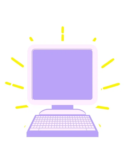 Blinking radial lines animation of Flat colour illustration of a computer Stock Footage 324321258