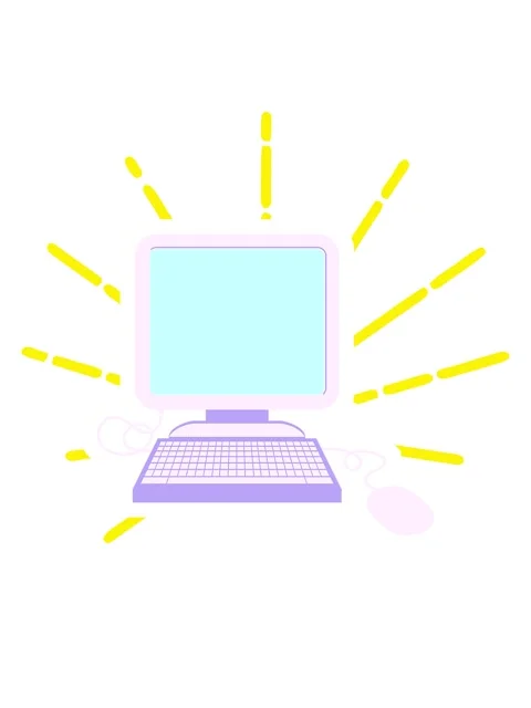 Blinking radial lines animation of Flat colour illustration of a computer err Stock Footage 324334246