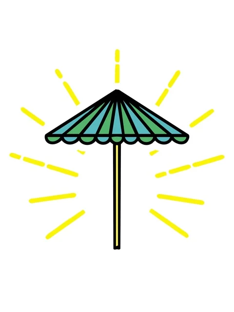 Blinking radial lines animation of a folding brazilian beach parasol Stock Footage 324192385