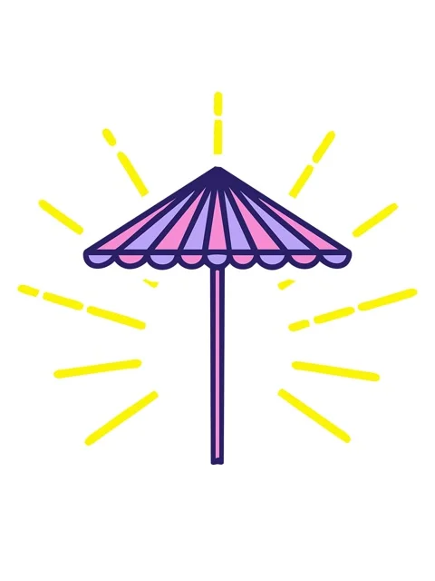 Blinking radial lines animation of a folding beach parasol Stock Footage 324462149