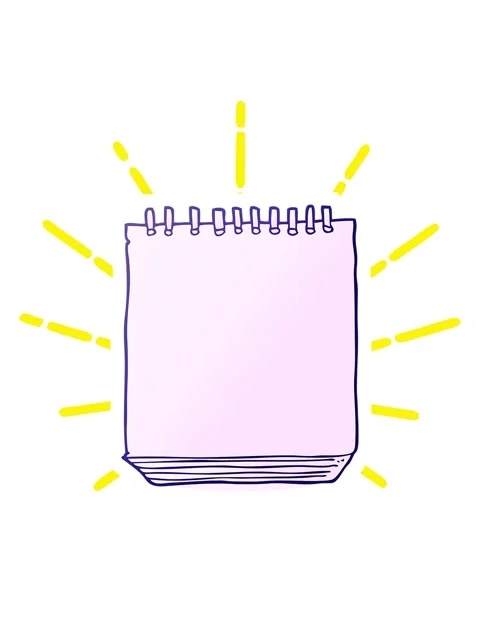 Blinking radial lines animation of freehand drawn cartoon notepad Stock Footage 323596555