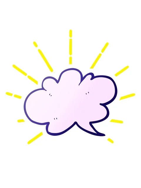 Blinking radial lines animation of freehand drawn cartoon cloud speech bubble Stock Footage 324197221