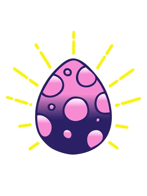 Blinking radial lines animation of gradient shaded quirky cartoon easter egg Video stock 324320615
