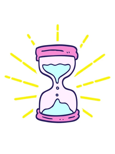 Blinking radial lines animation of hand drawn doodle style cartoon hourglass Stock Footage 324451726