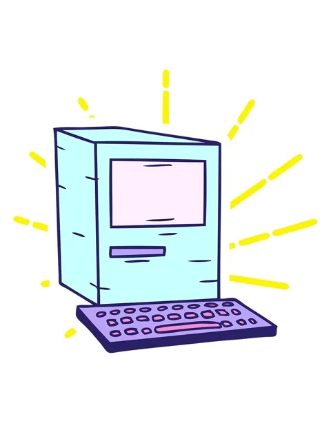 Blinking radial lines animation of hand drawn cartoon doodle of a computer .. Stock Footage 324478214