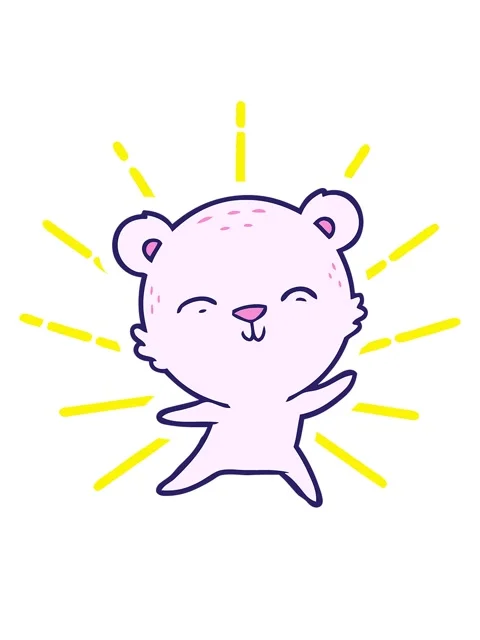 Blinking radial lines animation of happy cartoon polar bear dancing Stock Footage 324449084