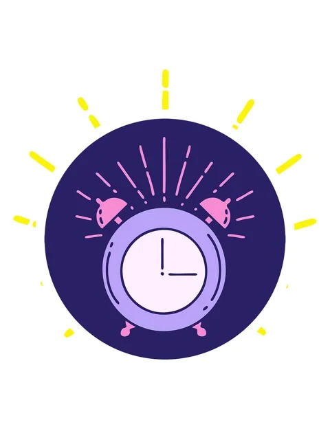 Blinking radial lines animation of icon of a tattoo style ringing alarm clock Stock Footage 324097452