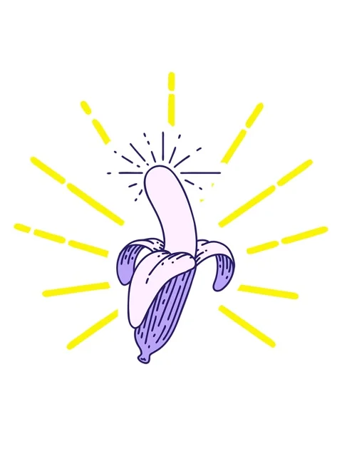Blinking radial lines animation of a peeled banana Stock Footage 324406934