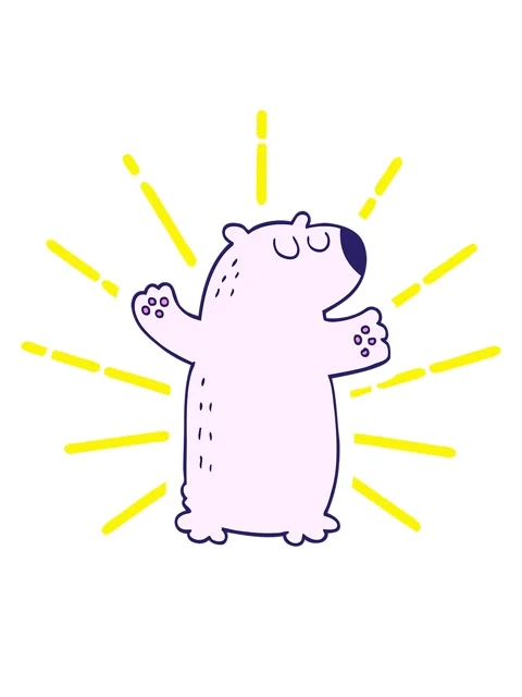 Blinking radial lines animation of polar bear cartoon element Stock Footage 324213739