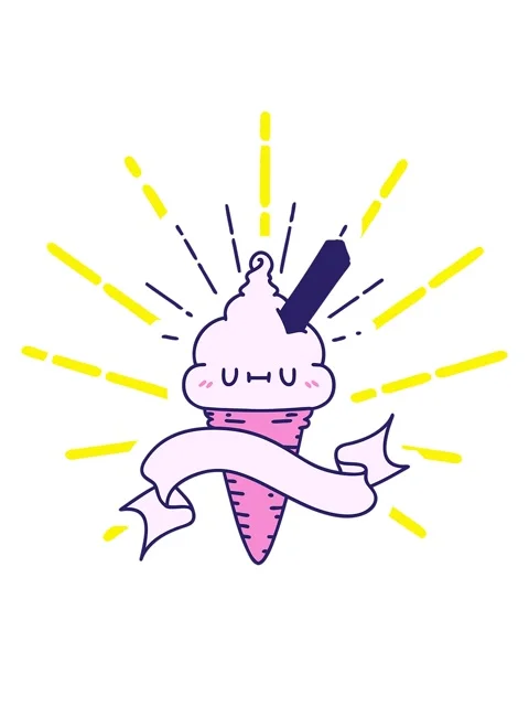 Blinking radial lines animation of scroll banner with tattoo style ice crea.. Stock Footage 324209030