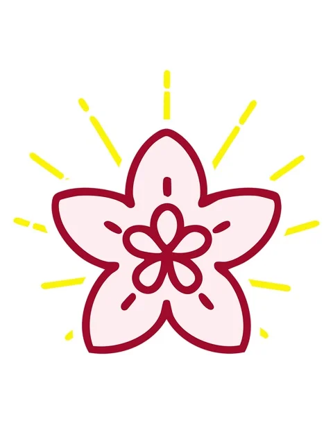 Blinking radial lines animation of singular japanese style flower design Stock Footage 324213066