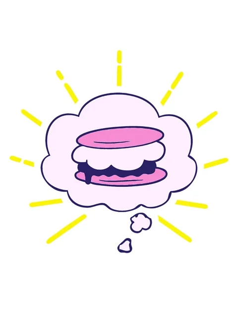 Blinking radial lines animation of smore cartoon with thought bubble in com.. 库存影片 324148220