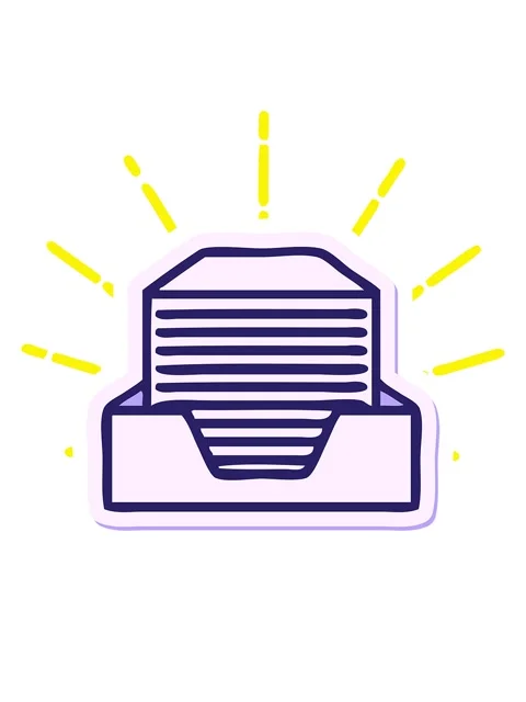 Blinking radial lines animation of sticker of a cute cartoon stack of offic.. Stock Footage 324269843