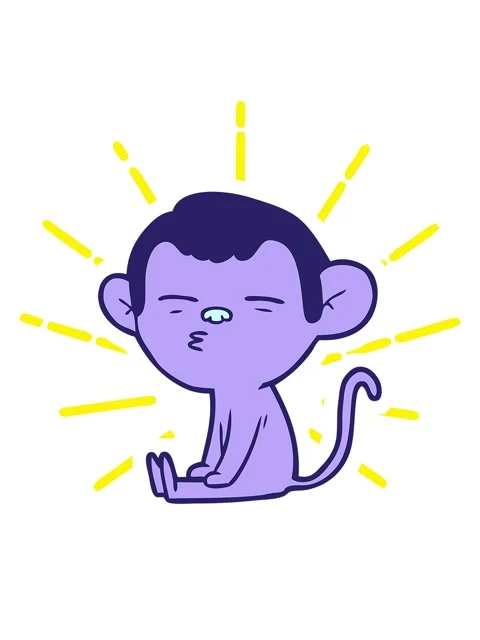 Blinking radial lines animation of suspicious monkey Video stock 324463561