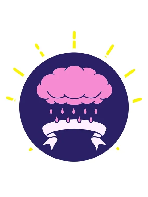 Blinking radial lines animation of tattoo style icon with banner of a cloud.. Video stock 324090537