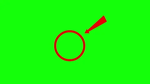 Blinking Red Circle with Arrow Indicator Animation on Green Screen 库存影片 334358336